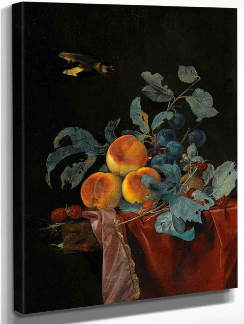 A Still Life With Peaches, Raspberries And Damsons By Willem Van Aelst By Willem Van Aelst