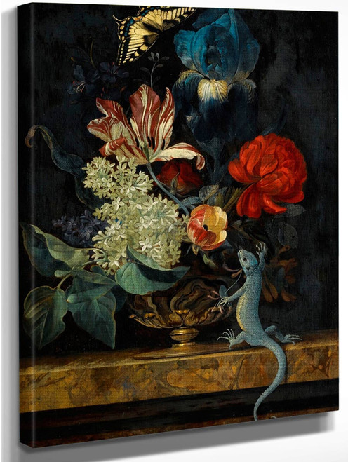 A Still Life With Tulips And Other Flowers In A Vase By Willem Van Aelst By Willem Van Aelst