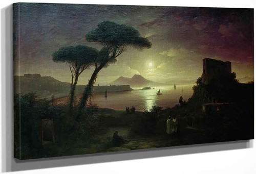 The Bay Of Naples At Moonlit Night By Ivan Constantinovich Aivazovsky By Ivan Constantinovich Aivazovsky