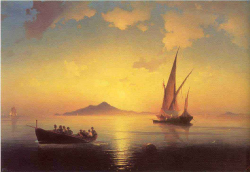 The Bay Of Naples By Ivan Constantinovich Aivazovsky By Ivan Constantinovich Aivazovsky