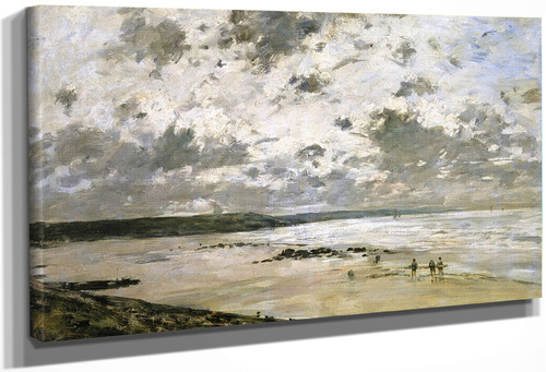 The Beach, Cloudy Sky By Eugene Louis Boudin
