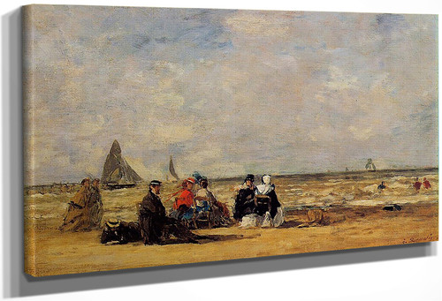 The Beach At Trouville 2 By Eugene Louis Boudin