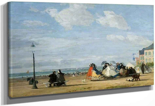 The Beach At Trouvillethe Empress Eugenie By Eugene Louis Boudin