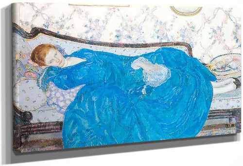 The Blue Gown By Frederick Carl Frieseke By Frederick Carl Frieseke