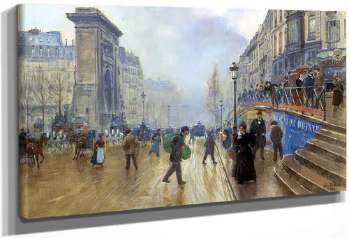 Jean Beraud、Le boulevard Saint-Denis a Le boulevard Saint-Denis à Paris - Artvee