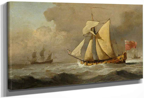 The Cleveland Yacht At Sea In A Fresh Breeze By Willem Van De Velde The Younger