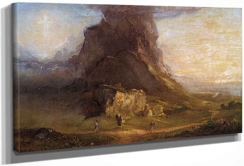 The Cross And The World Study For 'Two Youths Enter Upon A Pilgrimage One To Cross The Other To The World By Thomas Cole By Thomas Cole