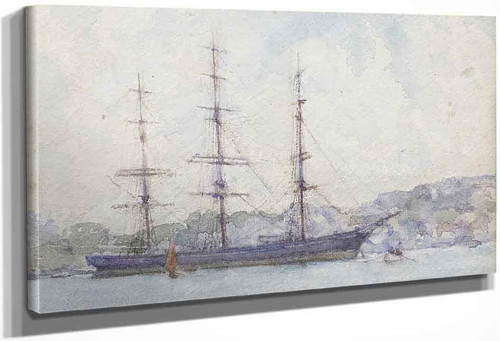 The Cutty Sark Moored In Falmouth Harbour By Henry Scott Tuke