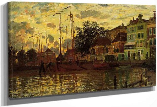 The Dike At Zaandam, Evening By Claude Oscar Monet
