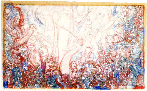The Fight Of The Angels And The Demons By James Ensor By James Ensor