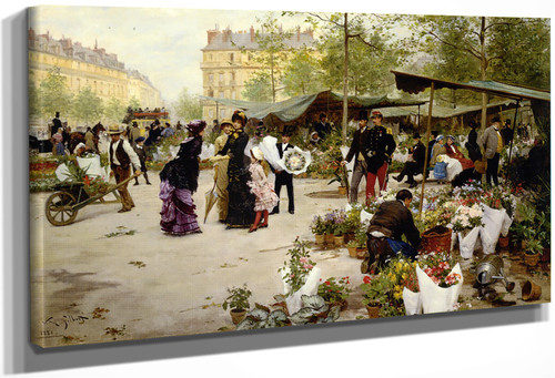 The Flower Market3 By Victor Gabriel Gilbert By Victor Gabriel Gilbert