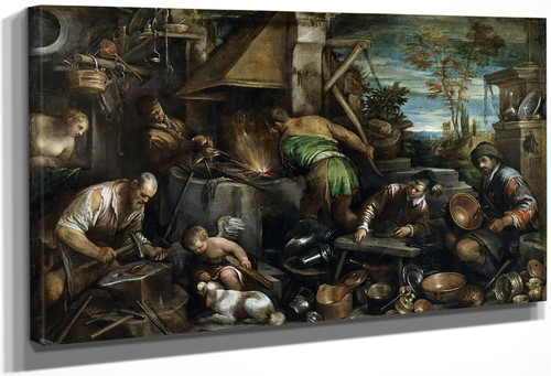 The Forge Of Vulcan By Jacopo Bassano, Aka Jacopo Del Ponte