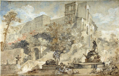 The Fountain Of Rome At The Villa D'este, Tivoli By Charles Joseph Natoire By Charles Joseph Natoire