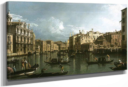 The Grand Canal, Looking North From The Palazzo Contarini Dagli Scrigni To The Palazzo Rezzonico By Bernardo Bellotto