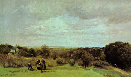 The Grape Harvest At Sevres By Jean Baptiste Camille Corot