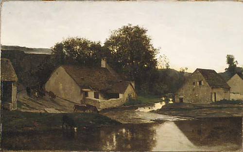 The Hamlet Of Optevoz By Charles Francois Daubigny By Charles Francois Daubigny