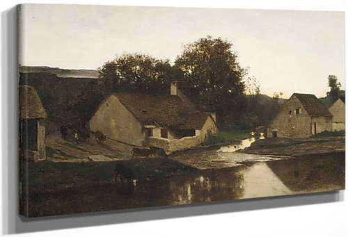 The Hamlet Of Optevoz By Charles Francois Daubigny By Charles Francois Daubigny