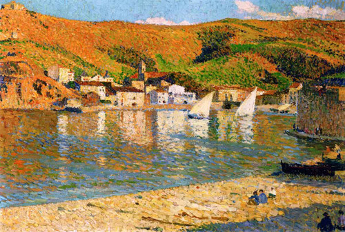 The Hills Over The Port Of Collioure By Henri Martin