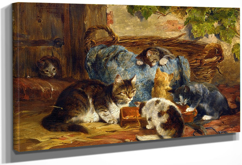 The Kittens Supper By Julius Adam By Julius Adam