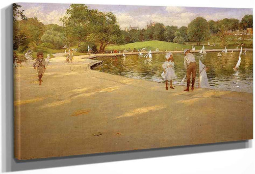 The Lake For Miniature Yachts By William Merritt Chase