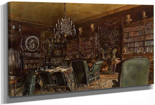 The Library By Rudolf Von Alt