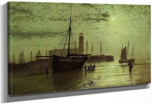 The Lighthouse At Scarborough By John Atkinson Grimshaw By John Atkinson Grimshaw