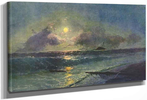 The Moonrize In Feodosiya By Ivan Constantinovich Aivazovsky By Ivan Constantinovich Aivazovsky