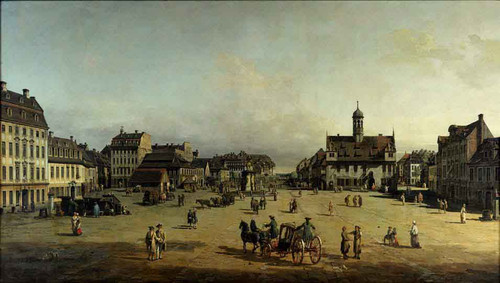 The Neustadter Market In Dresden By Bernardo Bellotto