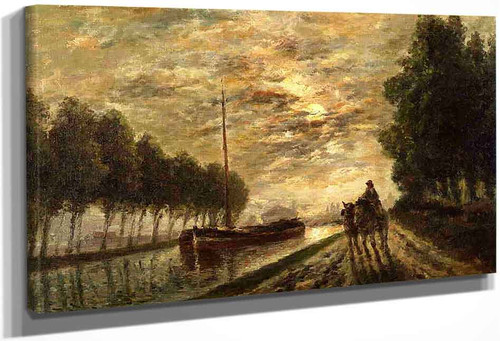 The Ourcq Canal, Towpath, Moonlight By Stanislas Lepine