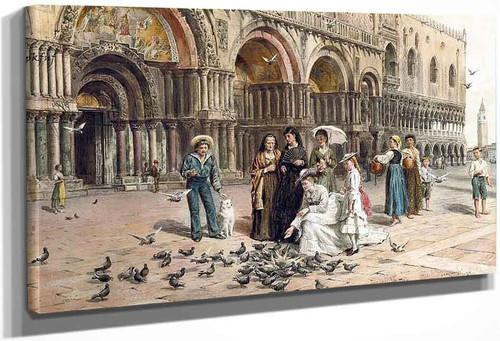 The Pigeons Of St. Mark's, Venice, Italy By George Goodwin Kilburne By George Goodwin Kilburne