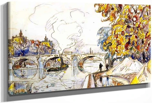 The Pont Royal With The Gare D'orsay, Paris By Paul Signac