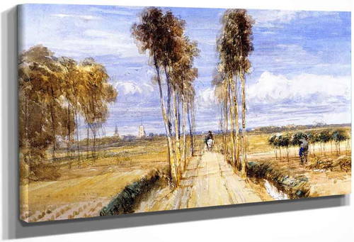 The Poplar Avenue, After Hobbema By David Cox By David Cox