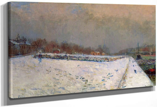 The Port Of Bercy, In Winter, Snow Effect By Albert Lebourg By Albert Lebourg