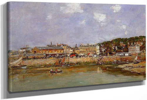 The Port Of Trouville, The Market Place And The Ferry By Eugene Louis Boudin
