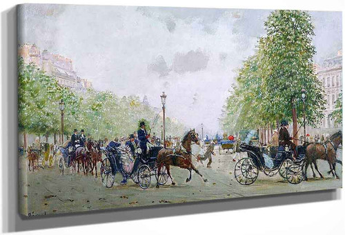 The Promenade On The Champs Elysees By Jean Georges Beraud By Jean Georges Beraud