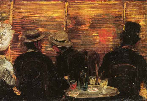 The Screen, Cafe De Versailles, Paris By George Benjamin Luks
