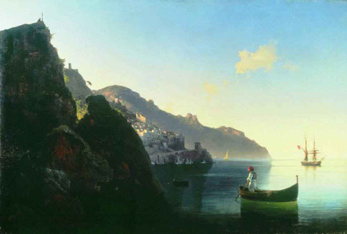 The Seashore Of Amalfi By Ivan Constantinovich Aivazovsky By Ivan Constantinovich Aivazovsky