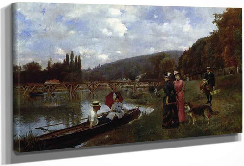 The Seine At Bougival By Julius Leblanc Stewart