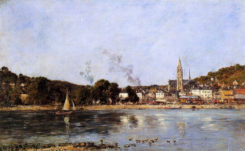 The Seine At Caudebec En Caux By Eugene Louis Boudin