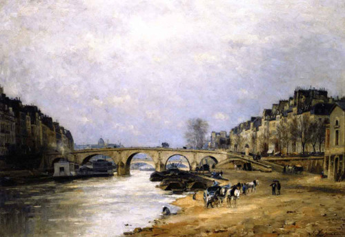 The Seine At Pont Marie By Stanislas Lepine The Seine At Pont Marie By Stanislas Lepine