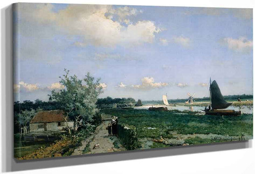 The Shipping Canal At Rijswijk By Johan Hendrik Weissenbruch