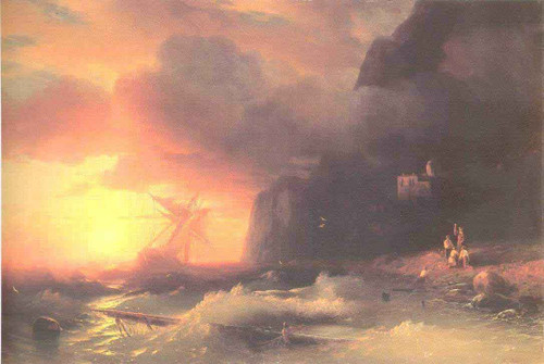 The Shipwreck Near Mountain Of Aphon By Ivan Constantinovich Aivazovsky By Ivan Constantinovich Aivazovsky