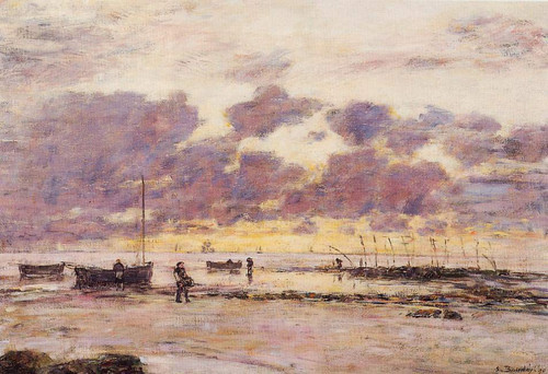 The Shores Of Sainte Adresse At Twilight By Eugene Louis Boudin The Shores Of Sainte Adresse At Twilight By Eugene Louis Boudin