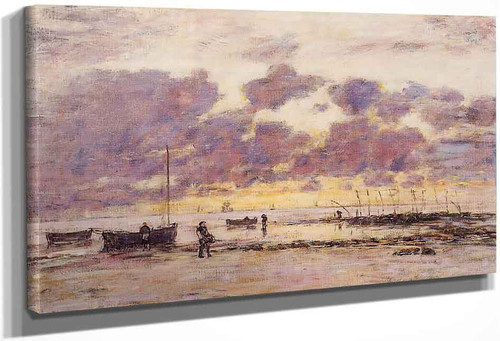 The Shores Of Sainte Adresse At Twilight By Eugene Louis Boudin