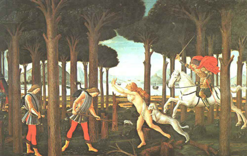 The Story Of Nastagio Degli Onesti By Sandro Botticelli