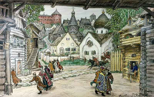 The Town Square By Apollinari Vasnetsov