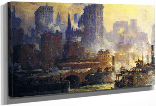 The Wall Street Ferry Slip By Colin Campbell Cooper By Colin Campbell Cooper