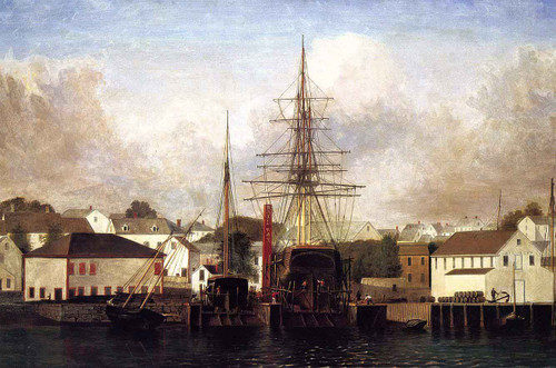 Three Master On The Gloucester Railway By Fitz Henry Lane