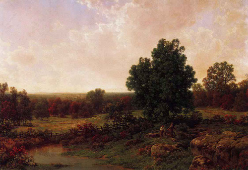 Three Men In A Landscape By William Mason Brown