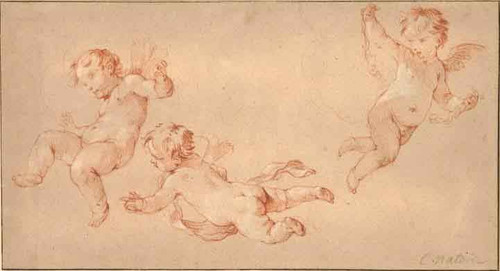 Three Putti By Charles Joseph Natoire By Charles Joseph Natoire